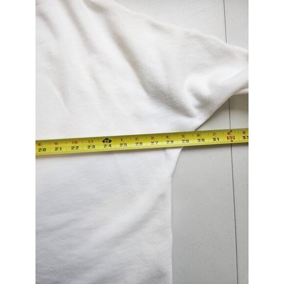 Frank & Eileen Sweatshirt Womens Large White Crewneck Pullover Raw Hem Cotton - Picture 7 of 11